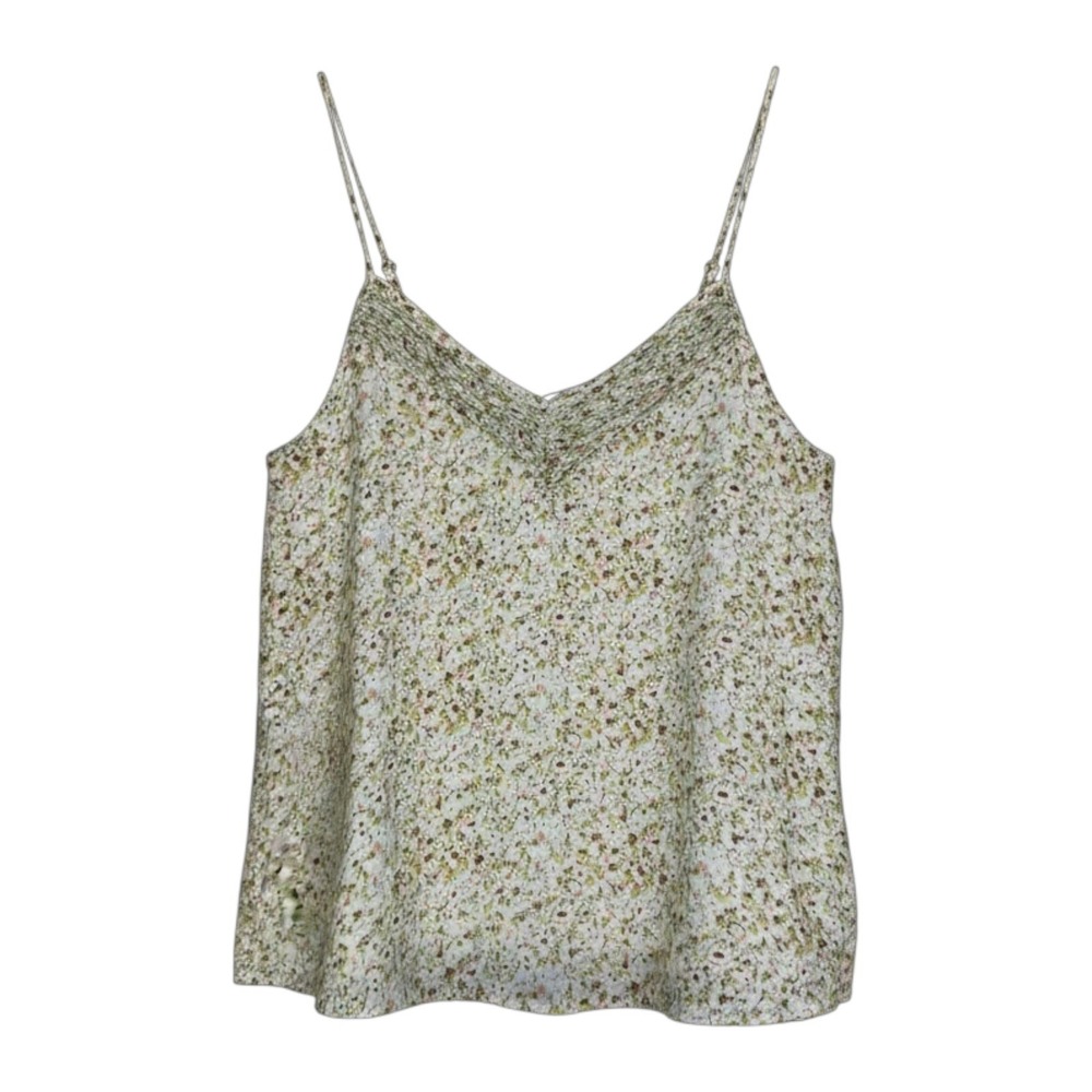 1.STATE‎ Womens Floral V-Neck Camisole Adjustable Straps Green Blue Size S